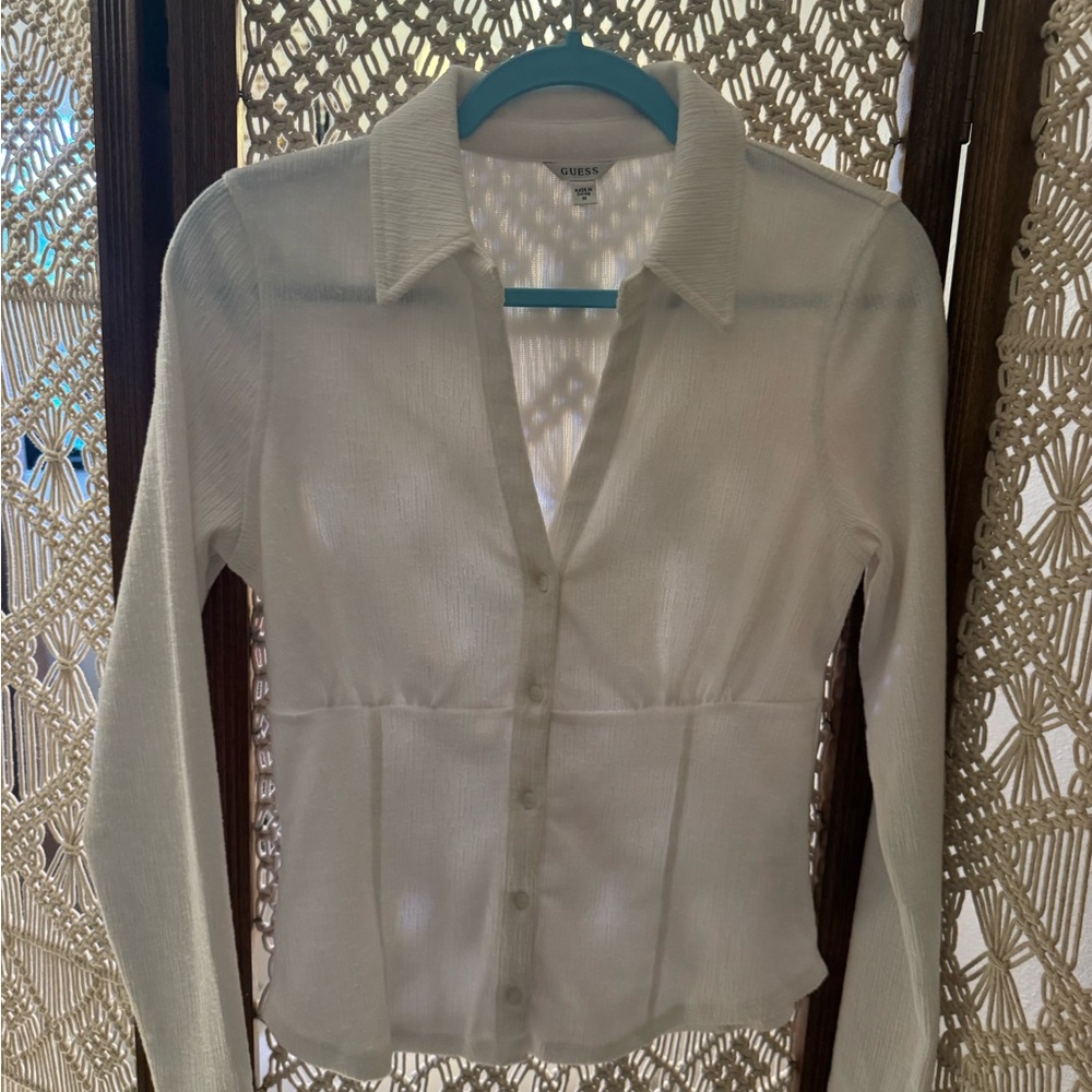 Guess Ivory Knit Top